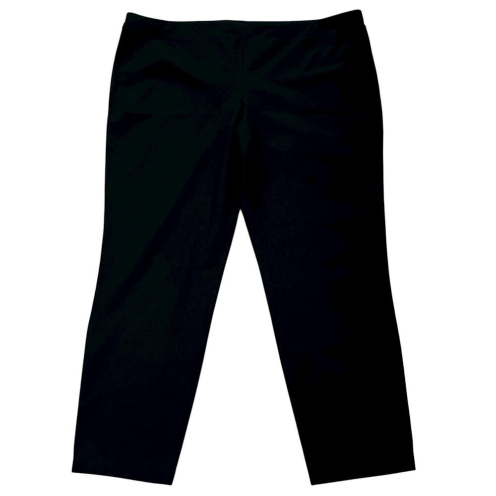 Eileen Fisher Plus Size 2X Washable Crepe Pull On Pants Black Minimal Capsule